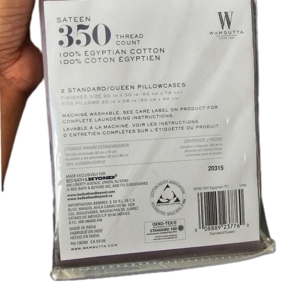 100% Egyptian Cotton 2 Pack Pillowcases Standard/Queen - Picture 9 of 11